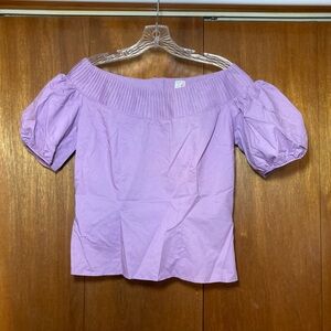 Elegant Vintage Lavender Off-Shoulder Blouse